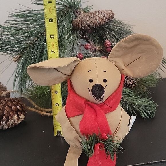 Overly Raker primitive plush Christmas mouse - Picture 10 of 10